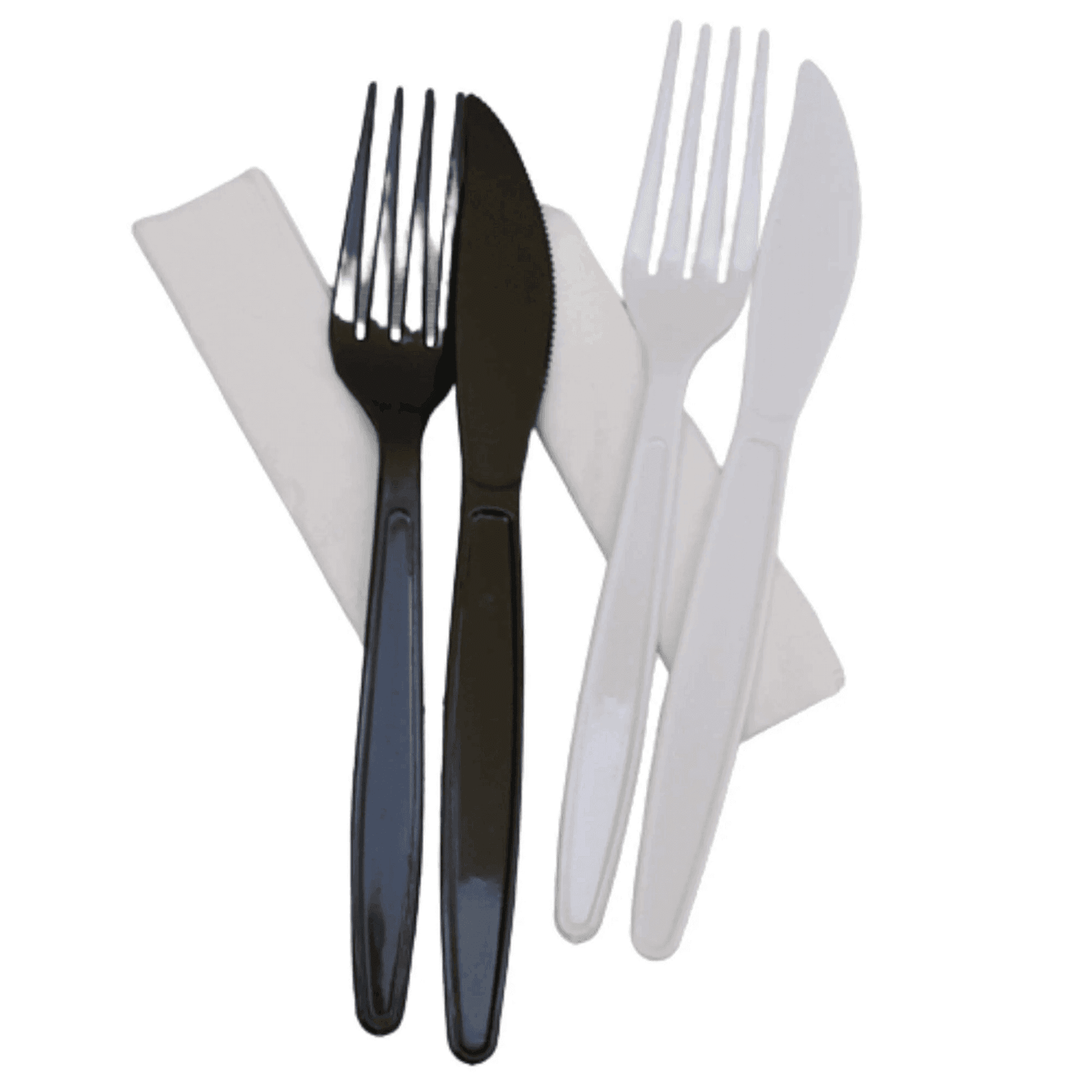 Kit talher Garfo faca guardanapo folha dupla 100 unidades